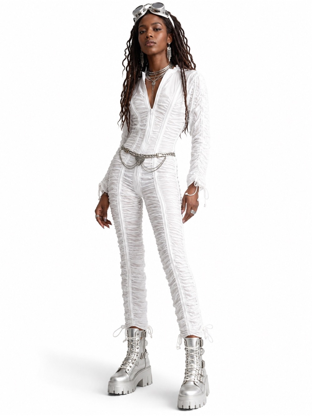 NWT Norma Kamali Parachute Ruched Shell Jumpsuit ~ Various Sizes | MSRP $1250